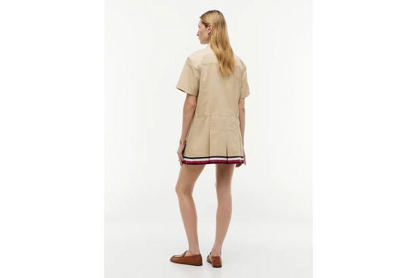 Γυναικείο Κοντομάνικο Φόρεμα Μπεζ Tommy Jeans DW0DW22848-AB9