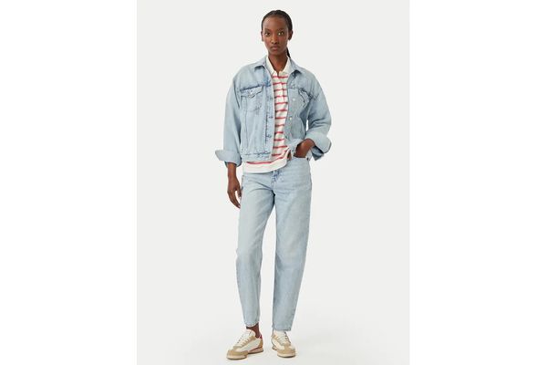 Women's Light Blue MOM Jean UH TPR RWB CBF CJ6013 Tommy Jeans DW0DW23467-1AB