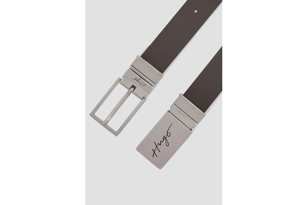 Men's Black Leather Reversible Graym Belt Hugo 50486652-002