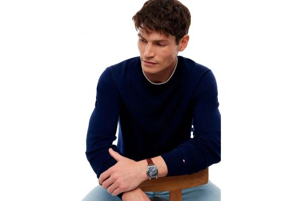 Men's Blue DC Mercd Cotton Cneck Sweater Tommy Hilfiger MW0MW43506-DCC