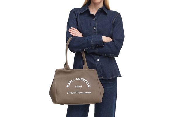 Women's Brown K/RSG CONVERTIBLE TRAPEZE TOTE Bag Karl Lagerfeld B1W50010-2PR Taupe