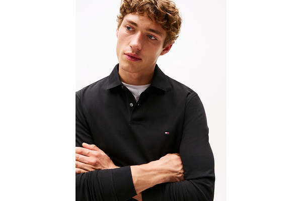 Men's Black 1985 REGULAR LS POLO Tommy Hilfiger MW0MW20183-BDS