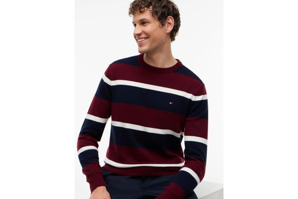 Ανδρικό Πουλόβερ Μπορντό Tommy Hilfiger MW0MW28046-0A7