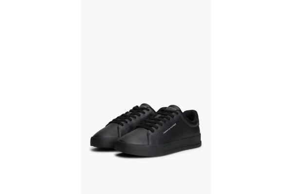 Men's Black TH Court Leather Sneaker Tommy Hilfiger FM0FM05367-0GJ
