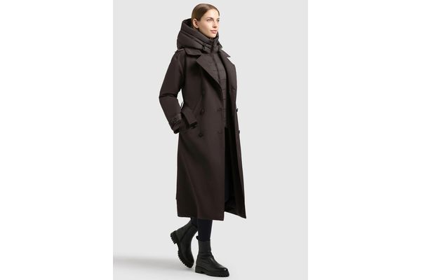 Women's Brown Elena 3 Trenchcoat Khujo KJ1118CO263-577 CHO CHI