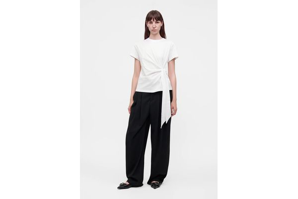 Women's White KNOT DETAIL TSHIRT Karl Lagerfeld B4W17038-100 White