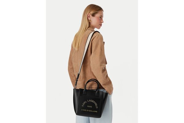 Women's Black Leather K/DAILY SM TOTE Karl Lagerfeld B3W30093-1AV Black