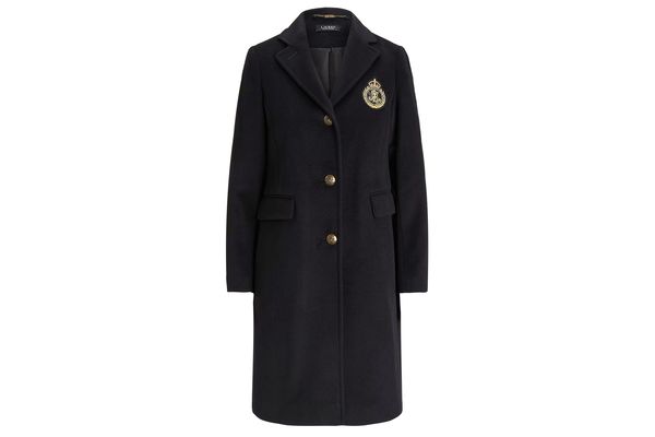 Women's Black CRESTED WOOL LINED COAT Ralph Lauren 297958509001-BLACK