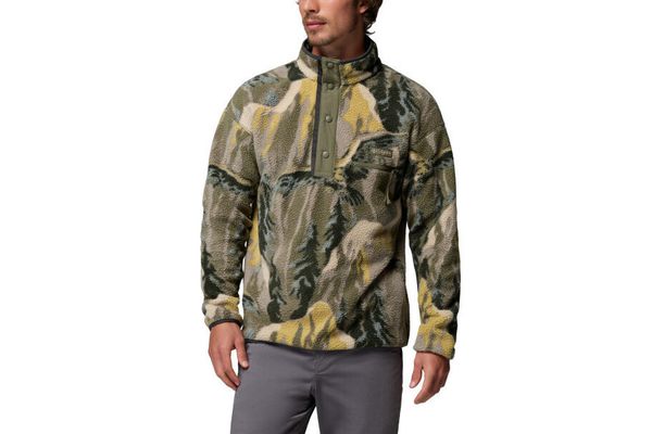 Men's Stone Green Soarin Helvetia II Printed Printed Half Snap Fleece Columbia 2098461-397