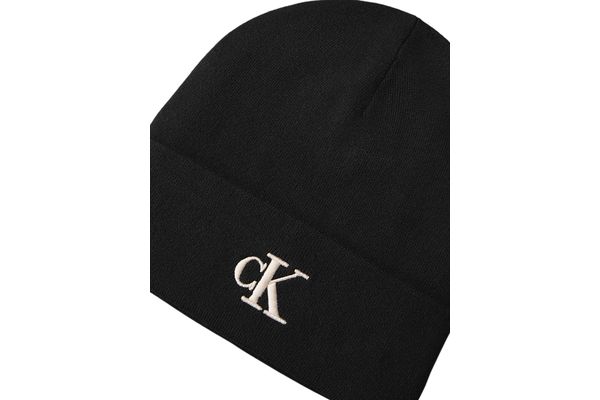 Unisex Black CK Fine Rib Beanie Calvin Klein LV04F8098G-UB1