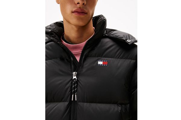 Men's Black TJM ALASKA DOWN PUFFER JACKET Tommy Jeans DM0DM22036-BDS
