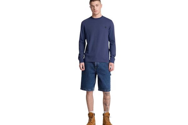 Men's Navy Blue Tree Embroidered T-Shirt Timberland TBC0YHBT-AIH