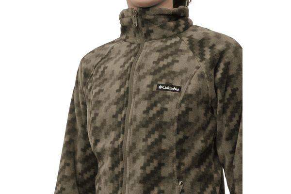 Women's Olive Green Benton Springs Printed Full Zip Fleece Columbia 2021771-397