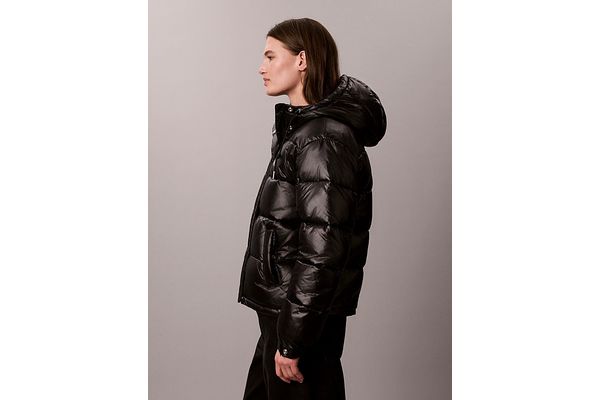 Women's Black Shine Mw Classic Puffer Jacket Calvin Klein LV047H512G-UB1
