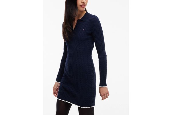 Women's Navy Blue TJW CABLE POLO MINI DRESS EXT Tommy Jeans DW0DW23317-C1G