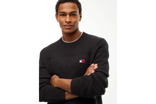 Men's Black TJM REG TEXTURED SWEATER Tommy Jeans DM0DM23571-H08