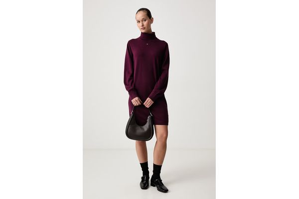 Women's Calypso Berry TJW ESS TURTLENECK SWEATER DRESS Tommy Jeans DW0DW23460-V11