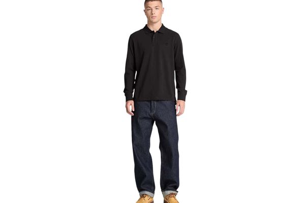 Men's Black LS Pique Polo Timberland TBC0YHBE-001