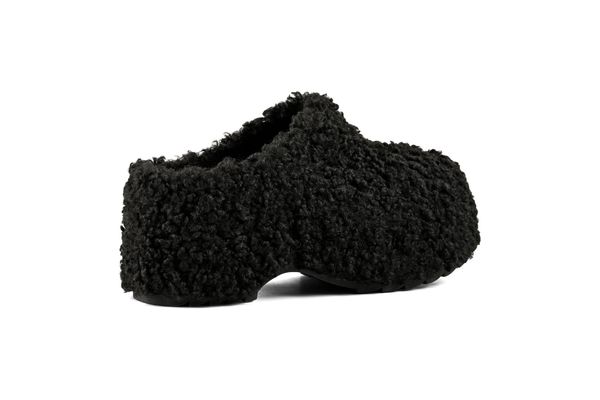 Women's Black Teddy Fur Clog Colors Of California HC SIERRA02-BLACK
