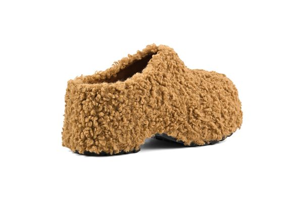 Women's Brown Teddy Fur Clog Colors Of California HC SIERRA02-TAN