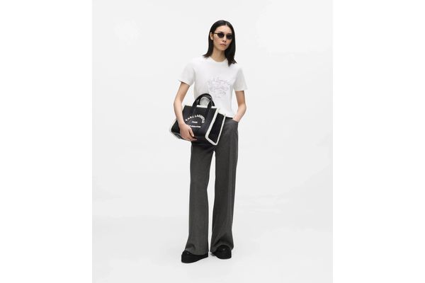 Women's Black K/RSG MD SQUARE TOTE SHEARLING BAG Karl Lagerfeld B4W30087-999 Black