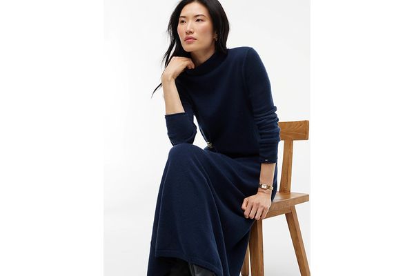 Women's Navy Blue Soft Wool Jersey Dress Tommy Hilfiger WW0WW52197-C1G
