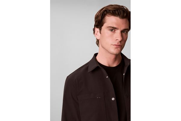 Men's Black Ls Tech Knit Dobby Classic Overshirt Calvin Klein LV04LH121G-UB1