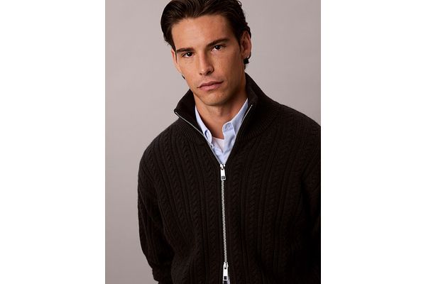 Ανδρική Πλεκτή Ζακέτα Μαύρη Calvin Klein LV04LH324G-UB1