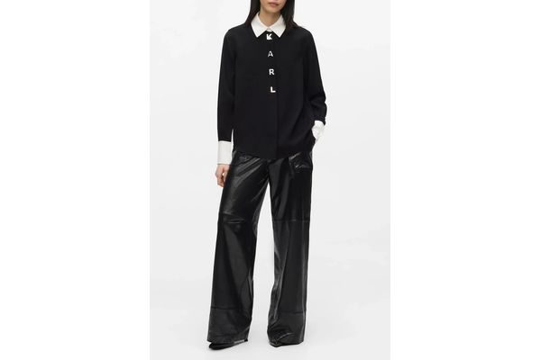 Γυναικείο Πουκάμισο Μαύρο Karl Lagerfeld B4W11010-998 Black/White