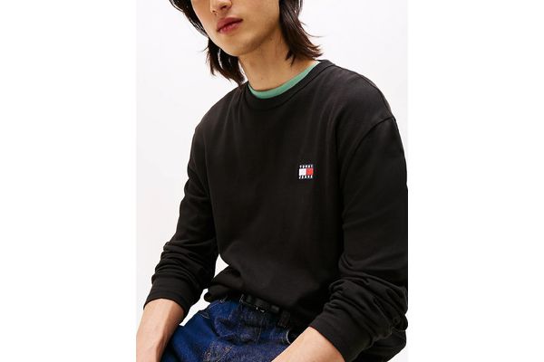 Men's Black Tjm Reg Badge Tee Ls Tommy Jeans DM0DM21974-BDS