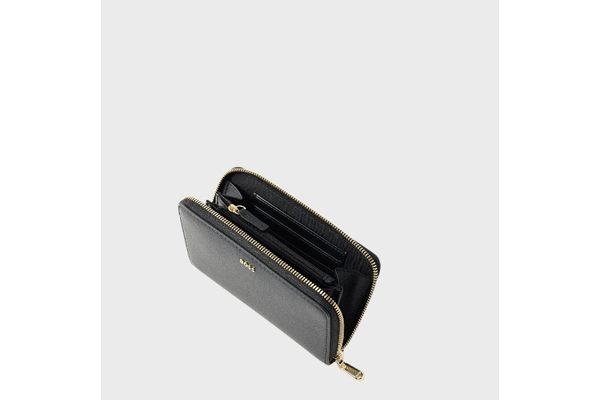 Women's Black Sandy SM Ziparound Wallet BOSS 50567631-001