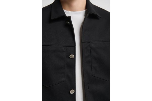 Men's Black Overshirt Royal Denim Santo5166-Black