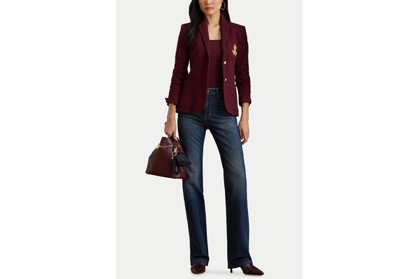 Women's Burgundy Anfisa Lined Jacket Ralph Lauren 200797305029-RED
