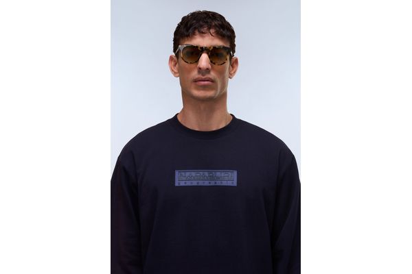 Men's Navy Blue S-Box Logo LS T-shirt Napapijri NP0A8BC5-1761
