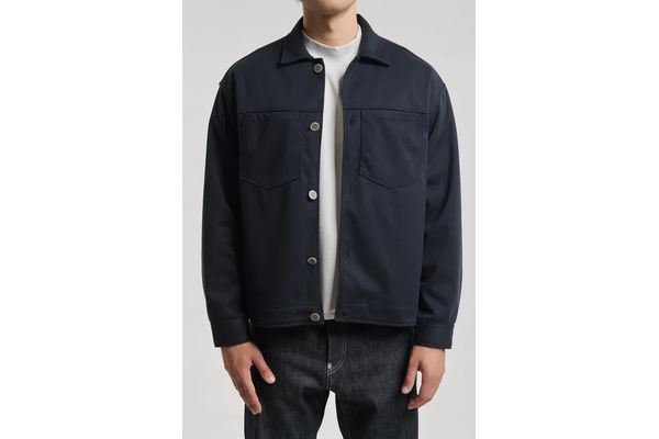 Men's Navy Blue Overshirt Royal Denim Santo5166-Blue