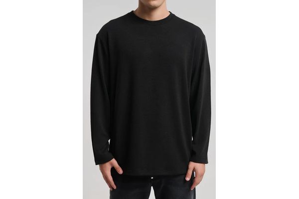 Men's Black Knitted Sweater Royal Denim Masuda4071-Black