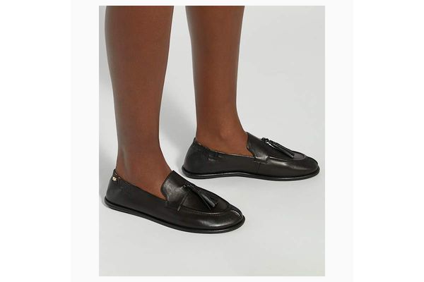 Women's Black Leather GROUNDING LOAFERS Dune London 0076510780033484-BLACK