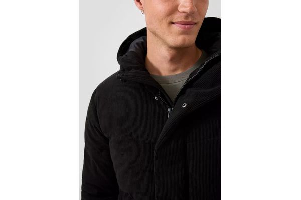 Men's Black Corduroy Puffer Jacket S.Oliver 2185944-9999