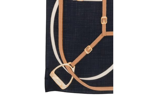 Women's Navy Blue SILK BLEND-BLT LRG SQ-SCF Ralph Lauren 454P23561002-NAVY