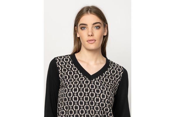 Women's Black Calishaw26 Longsleeve T-shirt Heavy Tools T15056-CHAIN