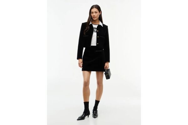 Women's Black Contrast Velvet Band Jacket Tommy Hilfiger WW0WW51841-BDS