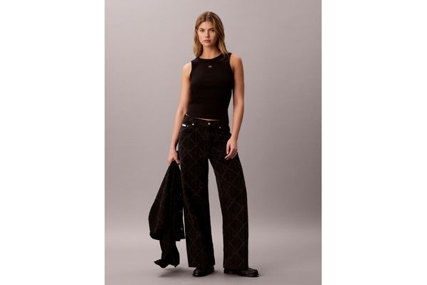 Γυναικείο Low Rise Baggy Τζιν Μαύρο Calvin Klein LV047H756G-4B3