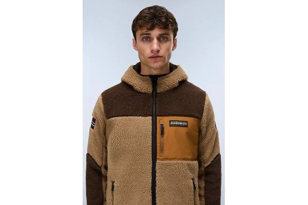 Men's Brown Yupik Full Zip Jacket Napapijri NP0A8AZX-M4E1