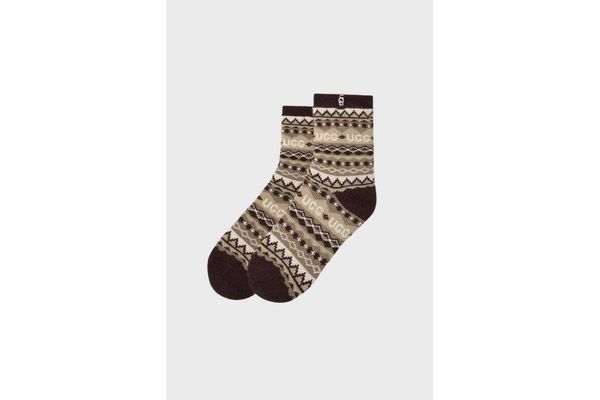 Women's Uggisle Coffee Grounds Multi Cressida Cozy Quarter Socks UGG 1171625-USL
