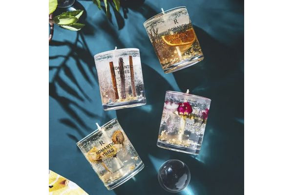 13,5x13,5cm Dry Flower Jelly Wax Scented Candle Net 165gr