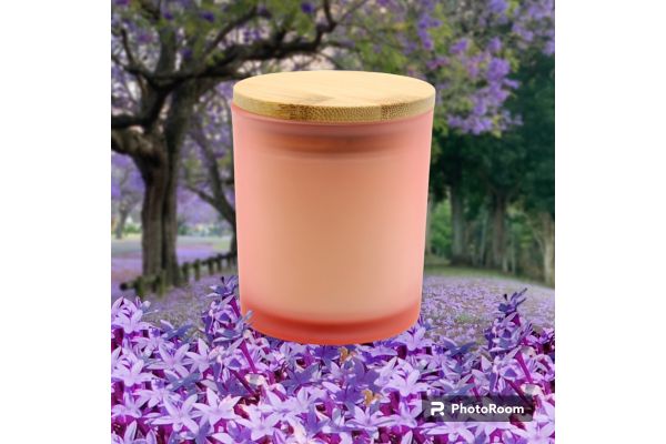 8x9cm Scented Soy Wax Candle With Wooden Lid and Scent Sandalwood & Orange