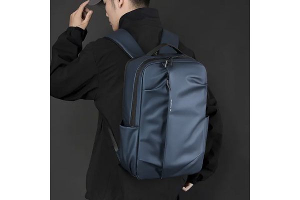 Unisex Blue 15.6'' Waterproof 35L PU Leather Backpack Sako 3413-BLUE