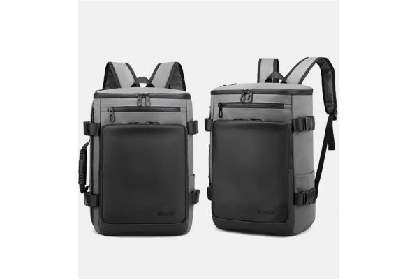 Unisex Grey Black 17'' Large Capacity Backpack 39L Waterproof Sako 1204-GREYBLACK