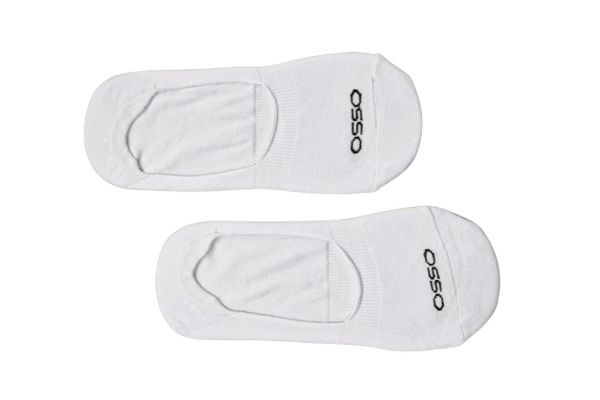 4 Pack White Invisible Socks OSSO In Organic Breathable Cotton