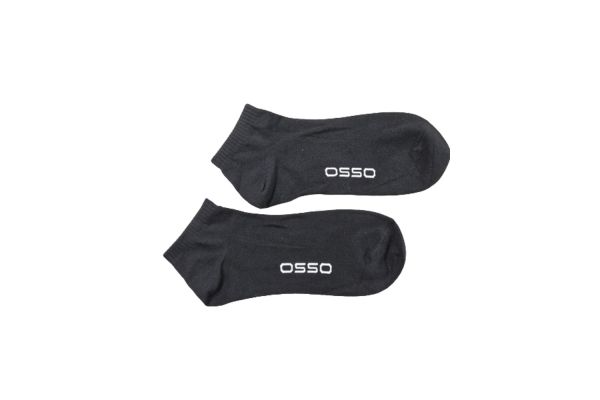12 Pack Black Ankle Socks OSSO In Organic Breathable Cotton